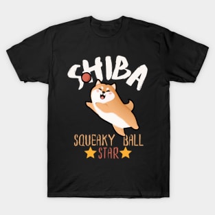 Shiba Sqeaky Ball Star, Cute Kawaii Shiba Inu T-Shirt